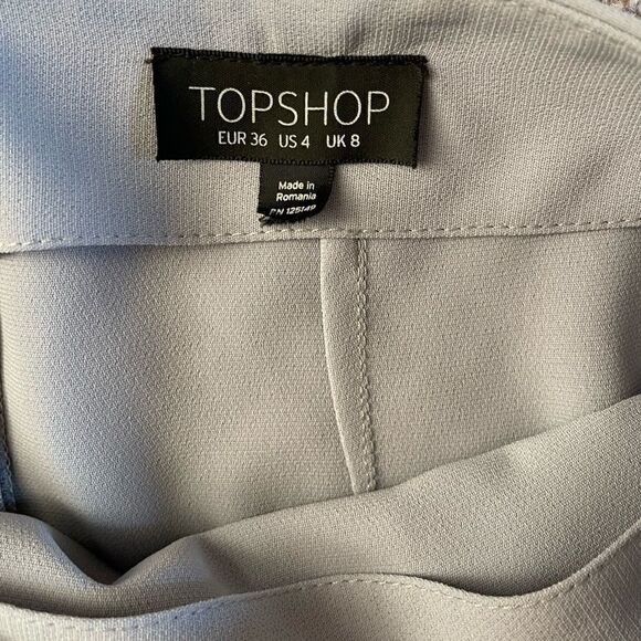 Topshop Wrap Mini Skirt with Tie Detail . Grey US 4 - Picture 8 of 10